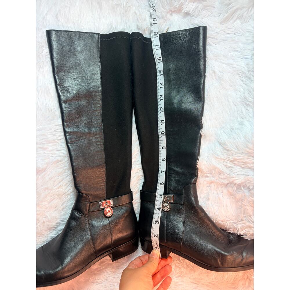 Michael Kors Black Leather Knee-High Boots Size 7.5M - Picture 3 of 10